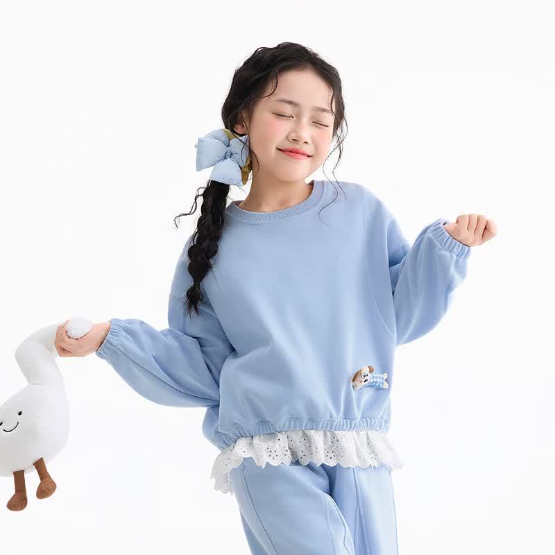 Girls' Sweet Lace Two-Piece Set