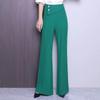 Spring and Autumn Fashion Solid Color Draped High Waist Casual Pants Women Long Pants Wide Leg Pants