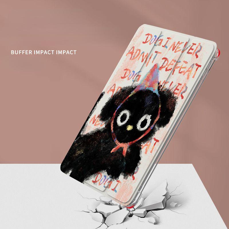 Étui mignon de dessin animé pour Air5/4 Air1/2/3 iPad Pro 11/10,5/9,7 pouces pour iPad génération 2017/2018/2019 pour iPad Mini 4/5 TPU étui de veille de réveil automatique