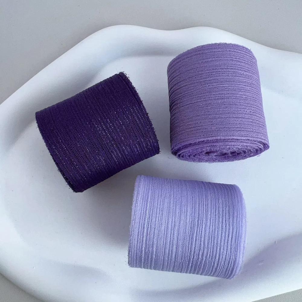 

3pcs Bouquet Wrapping Chiffon Wrinkle Mesh Bright Silk Packaging Yarn Ribbon Chiffon Ribbon Flower 1