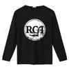 RCA Logo Unisexs T Shirt vintage Washed streetwear fashion homme designer clothes Versatile graphic Unisex Breathable Casual