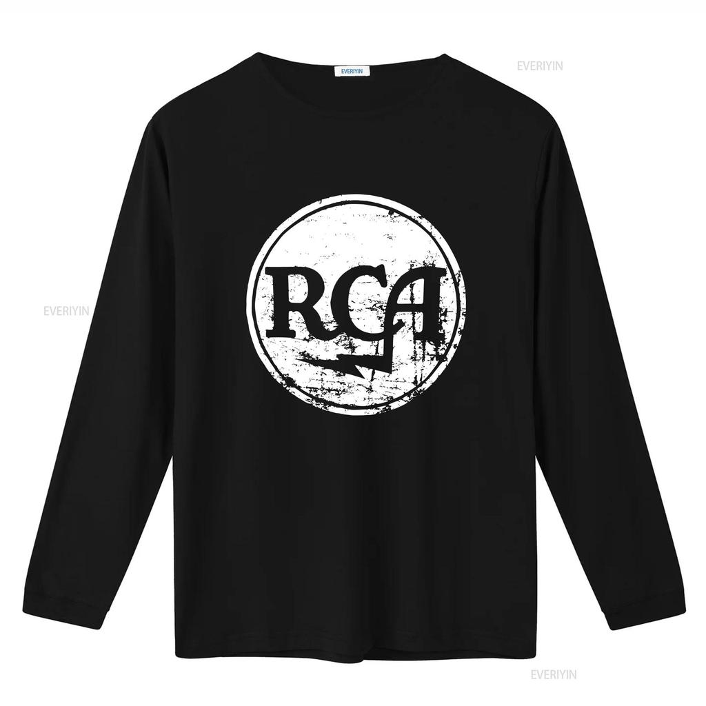 RCA Logo Unisexs T Shirt vintage Washed streetwear fashion homme designer clothes Versatile graphic Unisex Breathable Casual