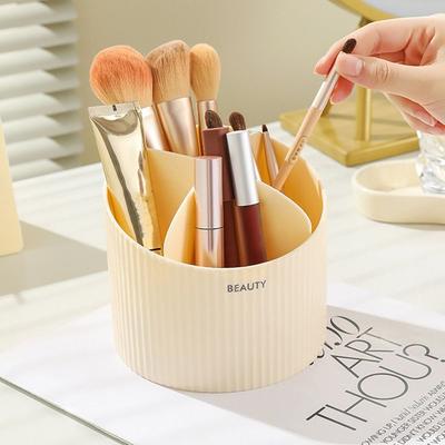 Large Capacity 6-Divided Makeup Brushes Organizer Plastic Pen Holder  Dressing Table