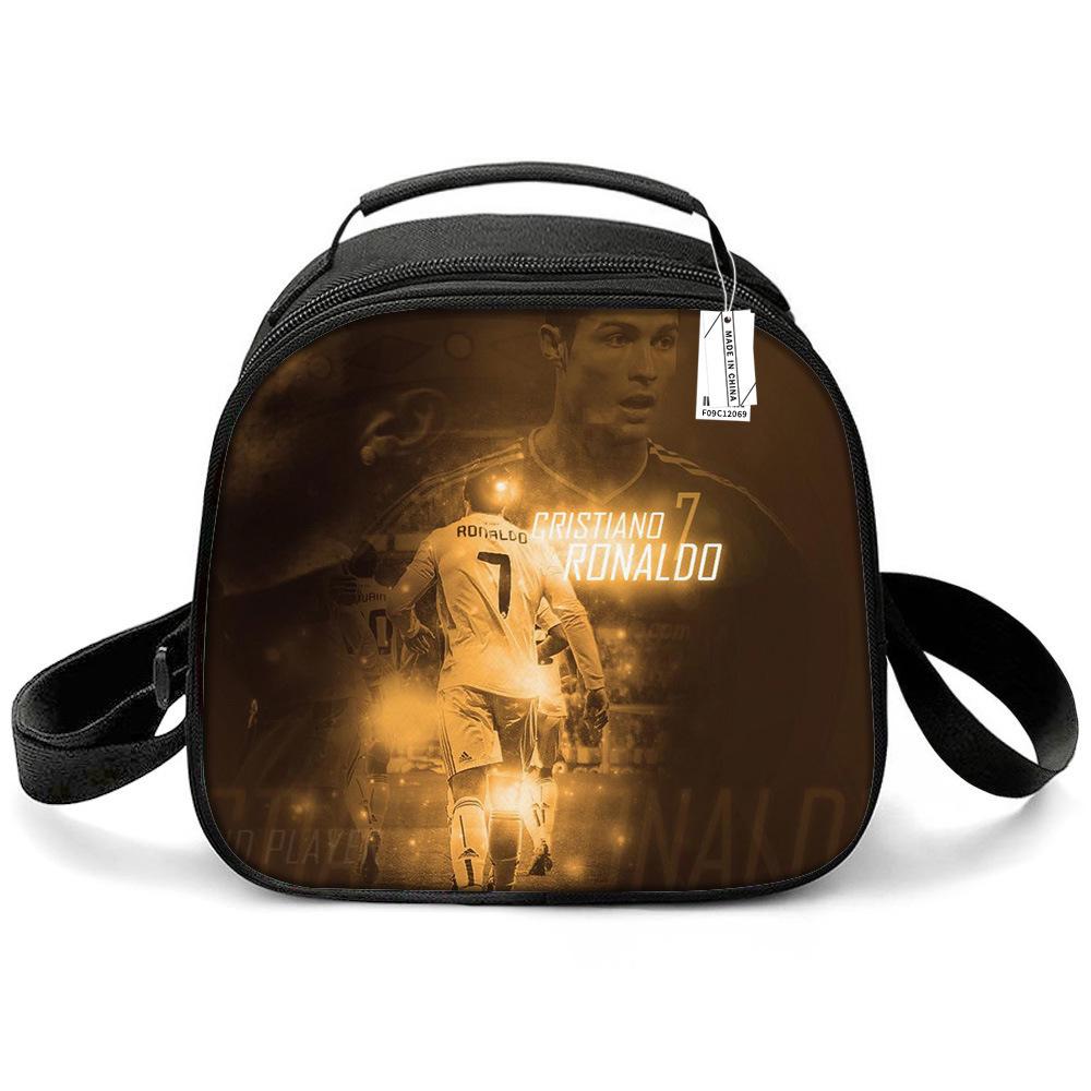 Messi & Ronaldo World Cup Kids' Lunch Bag - Insulated Handheld Picnic Bag for Students