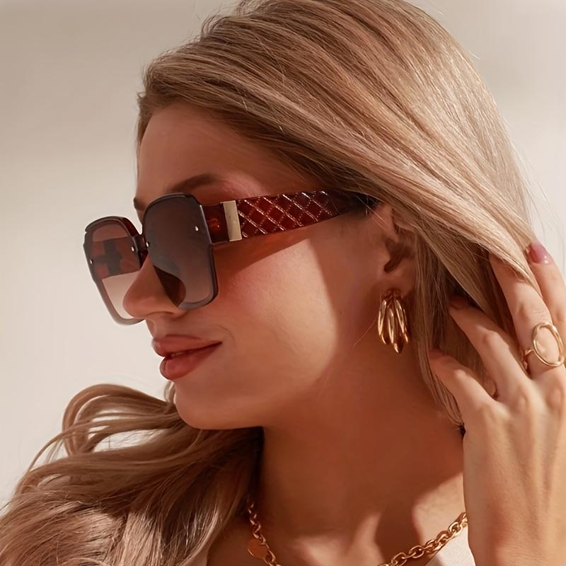 Non-polarized Classics Large Frame Square Sun Glasses Female Outdoor Sunglasses Retro Mesh Leg Gradient Glasses