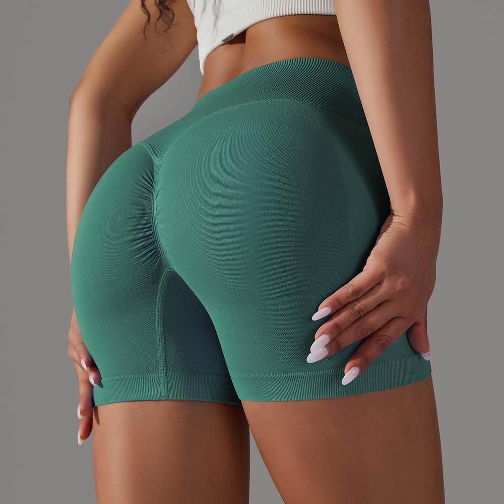 High Elastic Seamless Yoga Shorts: Waist-Slimming, Hip-Lifting, Moisture-Wicking with Crossover Waistband