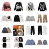 Unisex Baumwollstrickpullover mit geschwungenem Buchstabenaufdruck Lockerer Schnitt Langarm Herren Damen Jugendliche Freizeitkleidung