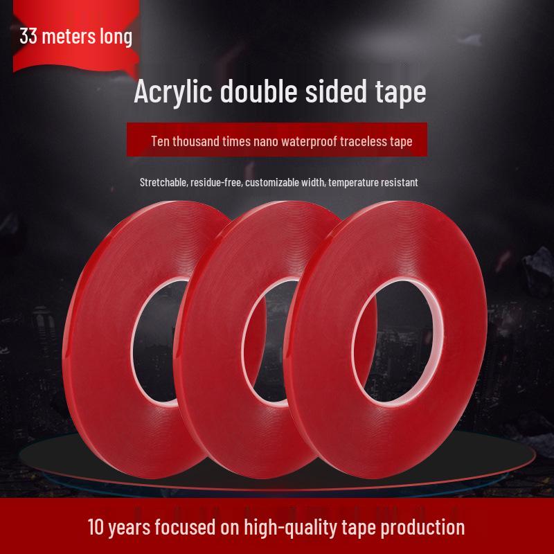 

3M High Viscosity Traceless Double-Sided Tape - Strong Wall Fixing, Anti-Slip Acrylic Adhesive Sticker 0.8cm W x 33m L x 0.5mm T