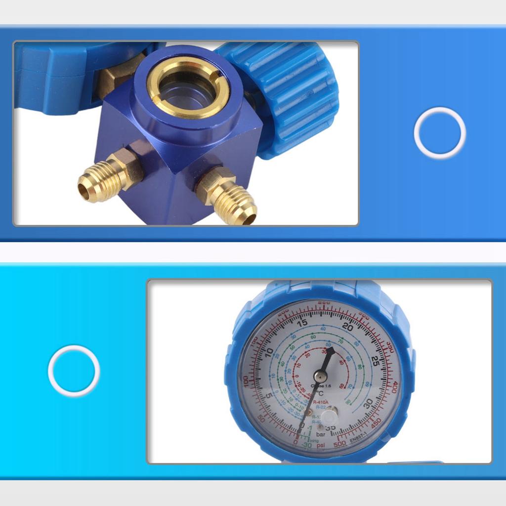 Air Condition Manifold Gauge Manometer& Valve 500psi 35kgf Cm With Visual Mirror