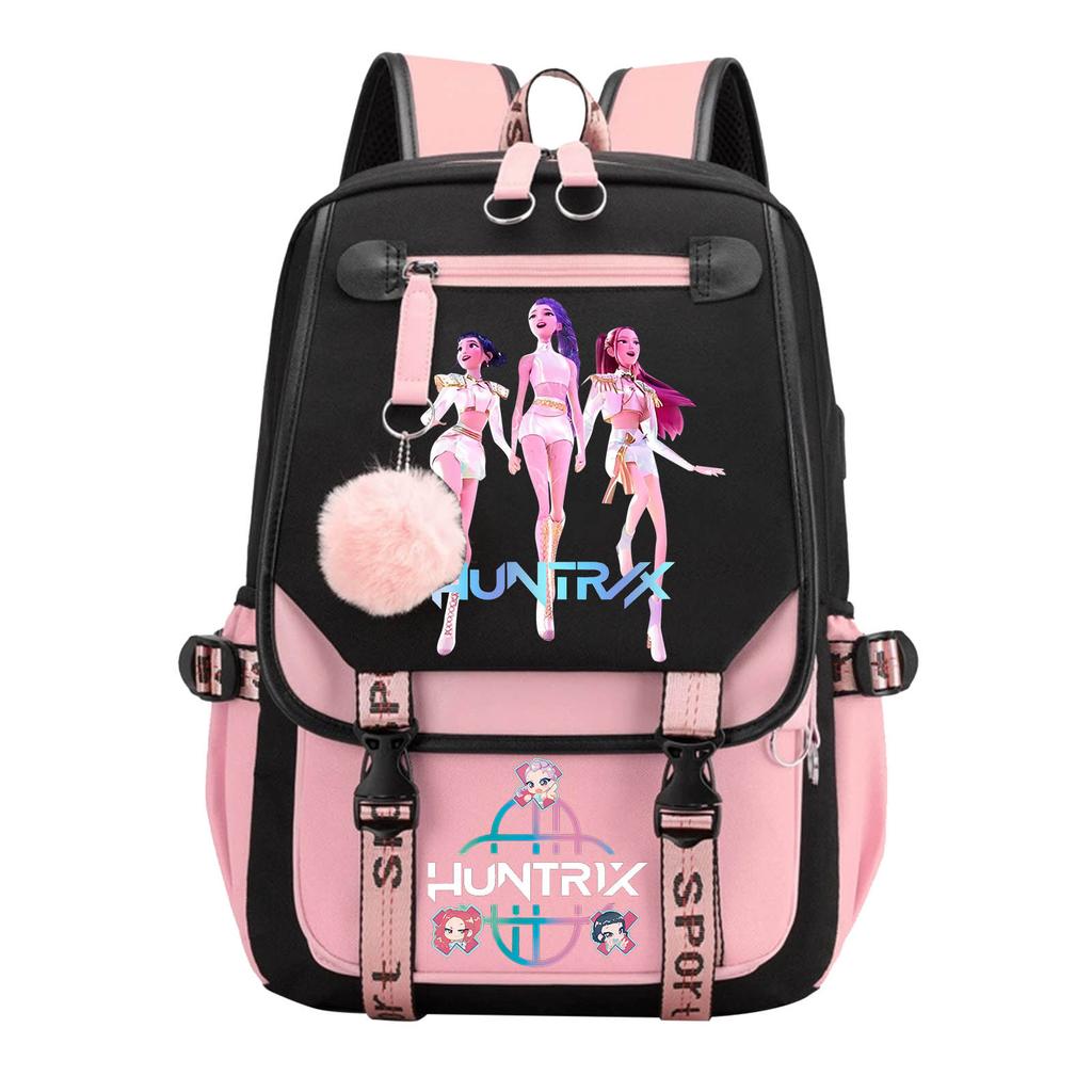 New Korean Style Campus Backpack for Women Students Anime Girl Group Movie Print Fashion Trendy Lightweight Laptop Bag