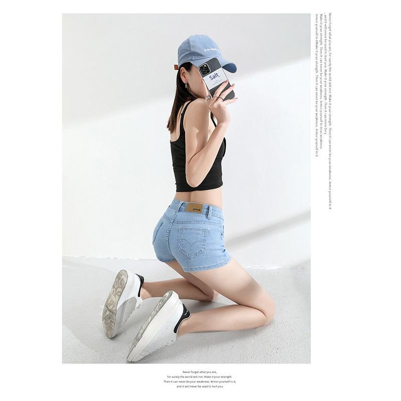 Low Waist Jeans for Women Summer Stretch Light Color Shorts Slim Fit Super Shorts Tight Hot Pants 2025 New Style