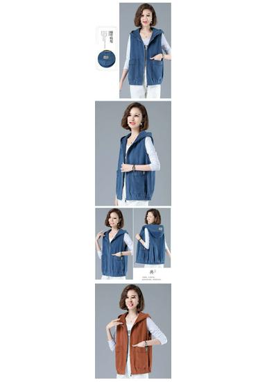 Women's Plus Size Stylish Corduroy Vest - 2026 Spring/Autumn Middle-Aged Mother Slimming Outerwear