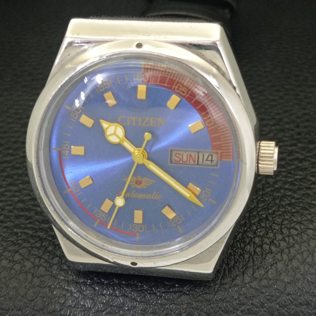 AUTOMATIC VINTAGE CITIZEN 8200 JAPAN MENS BLUE COLOR DIAL WATCH a702141-5 R208-a702141