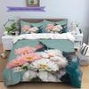 Cat Holding Flowers  Pattern Bedding Quilt Set  Home Decoration  Gift (1 * Duvet Cover + 2 * Pillowcase, Without Core)