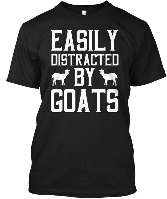 Easily Distracted By Goats Funny Goat Lo TTshirt Made in the USA Size S to 5XL