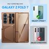 for Samsung Galaxy Z Fold 7 With Card Holder RFID Blocking,Built in Slide Lens Cover & Hinge Protection&Kickstand & Screen Protector,Wallet Case-Gold