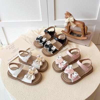 Mädchen-Sandalen mit Schleife 2026: Neue offene Prinzessinnenschuhe mit weicher Sohle - Koreanische Mode für kleine Mädchen.