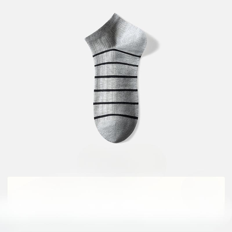 

Мужские летние тонкие повседневные полосатые хлопковые дезодорирующие носки, впитывающие пот, антибактериальные 1 pair