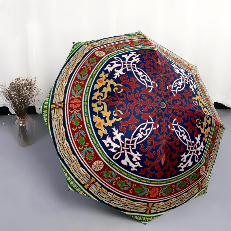 1 szt. Automatyczny Składany Parasol - Wzór Kreskówkowy, Przenośny i Składany Design z 8 Żebrami, Prezenty Świąteczne i Urodzinowe