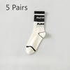 5 Pairs of Men's Spring and Autumn Pure Cotton Youth Student Basketball Mid Calf Socks