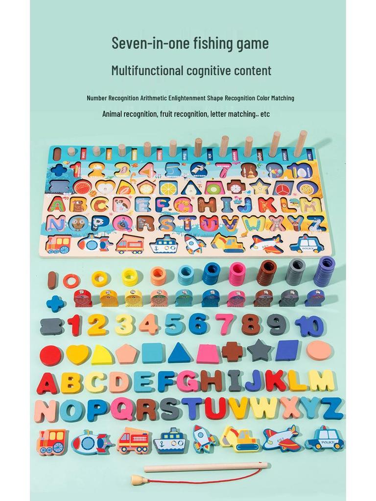 Montessori Toddler Number Puzzles: Educational Toys for Ages 1-3, Boys and Girls, with Building Blocks & Logarithmic Board