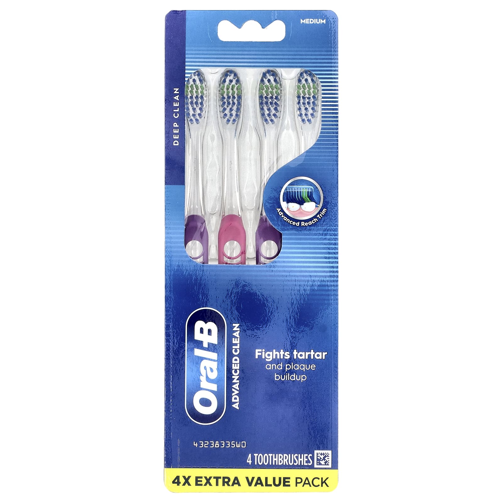 

Oral-B Продвинутая чистка зубная щетка, средняя, 4 штуки
