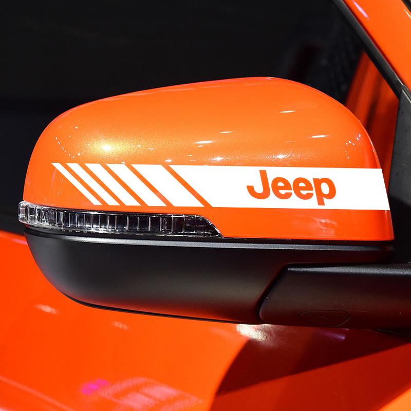 CYHHKS1 Car PVC Stripe Racing Strips Rear View Mirror Stickers Badge For Jeep Gladiator Grand Cherokee Accessory Renegade Wrangler JL JK