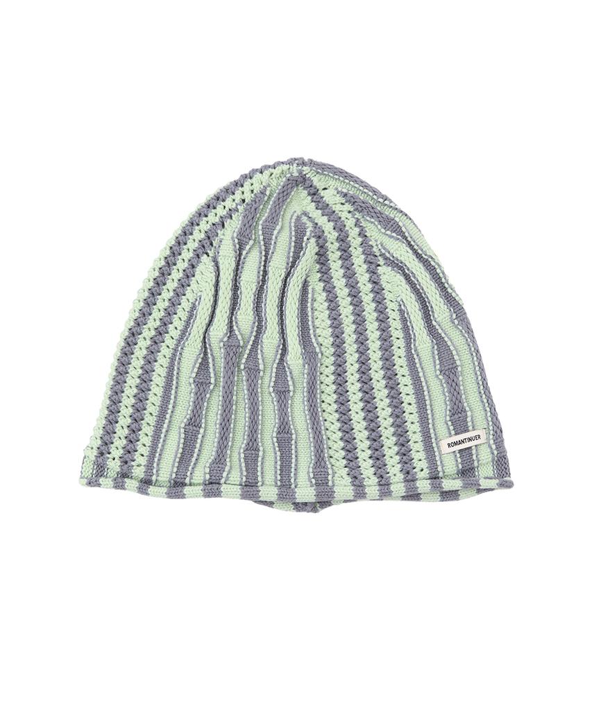 Lomaentinueo Two-Tone Striped Beanie (Green)