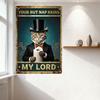 Vintage anthropomorphes Katze Smoking Toilettenpapier Metallschild - Skurriles Retro-Dekor für Zuhause Café Bar