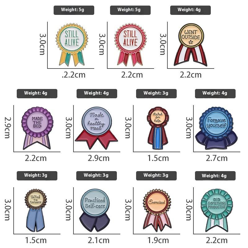 Today Ribbon Enamel Pin Humorous Brooch Pines Lapel Pins Badge On Backpack Clothing Accessories
