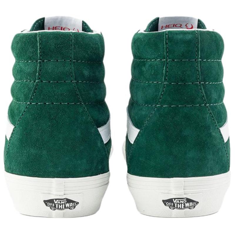 Vans Sk8 Hi High top Skateboard Shoes Unisex Dark Green White Sneakers VN000BW7EME