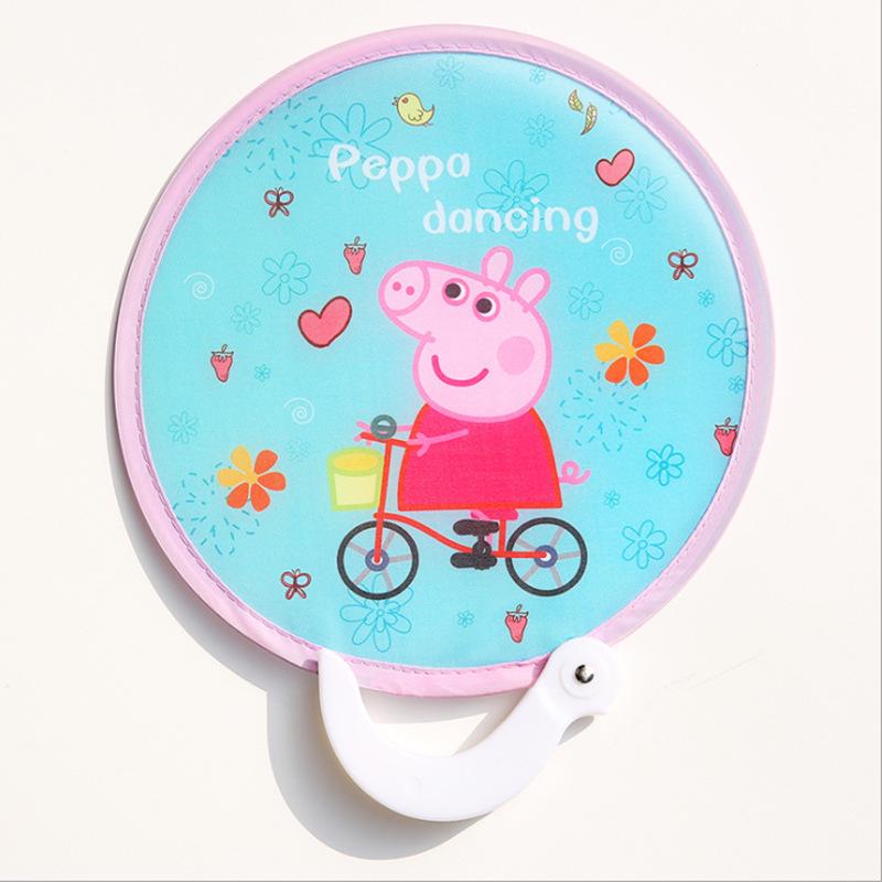 Portable Cartoon Folding Fan for Kids - Mini Travel Round Fan for Summer