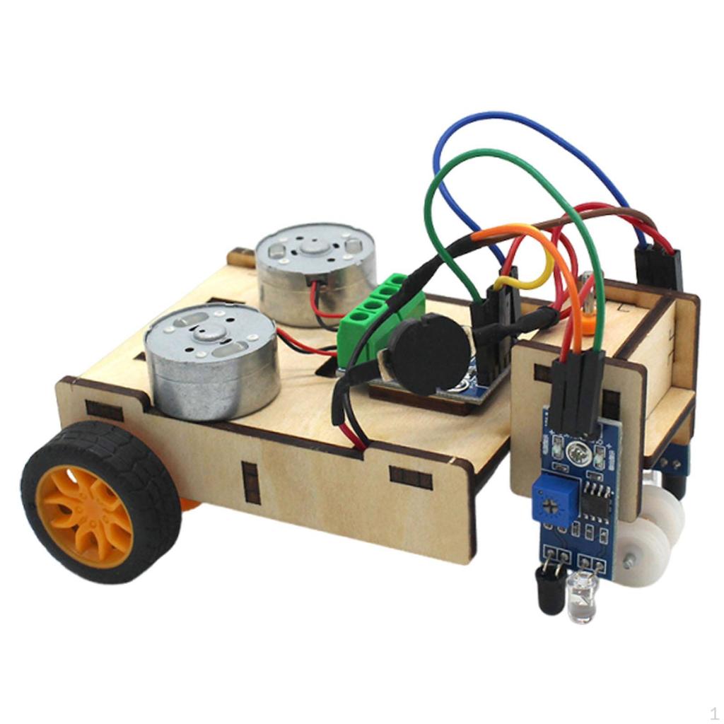 DIY Line Tracking Robot Car Kit Educational Toy for Teenagers 11x9x6cm with Instruction Intelligent