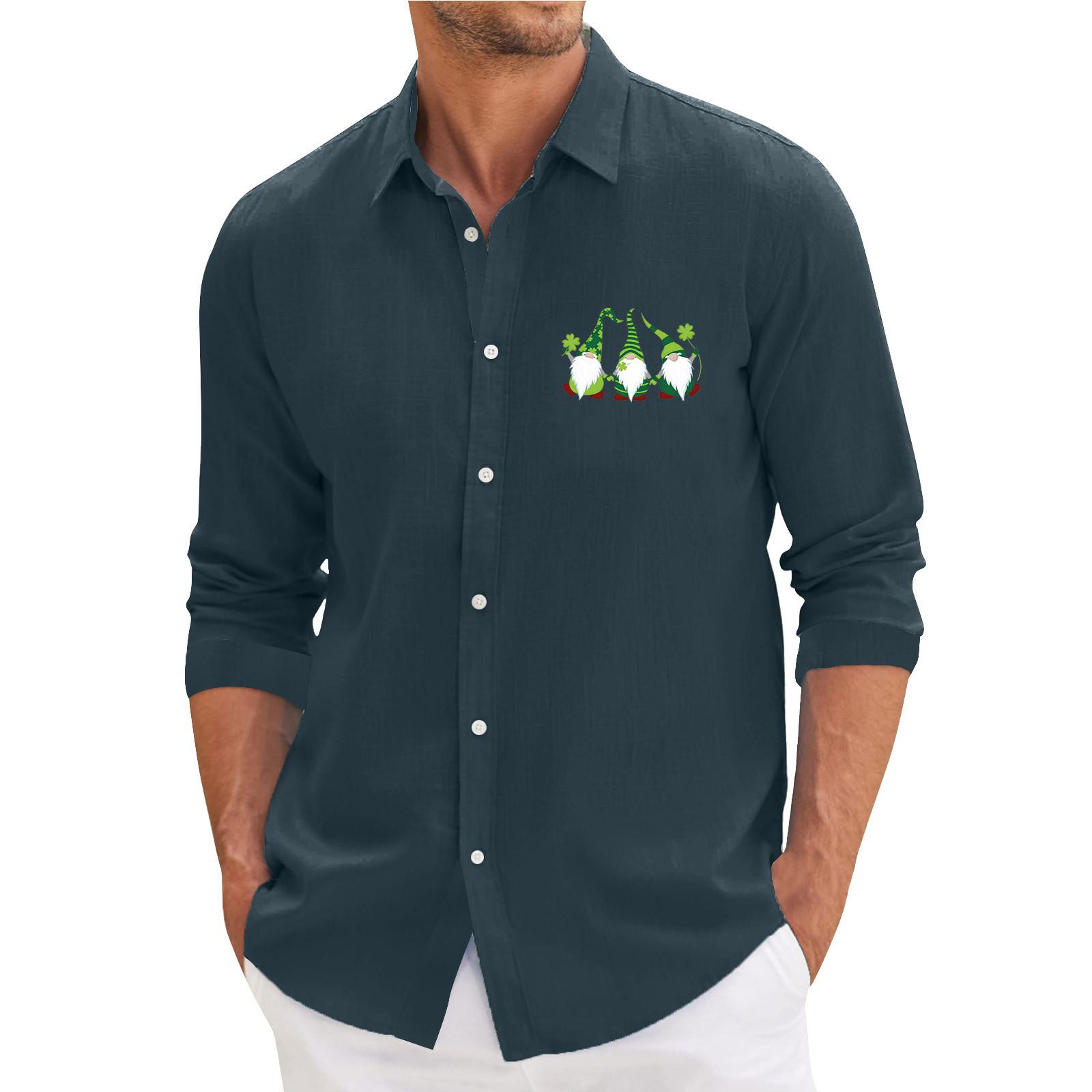 

Мужская весенняя повседневная свободная рубашка с длинным рукавом с принтом Мужская рубашка XL арбуз красный