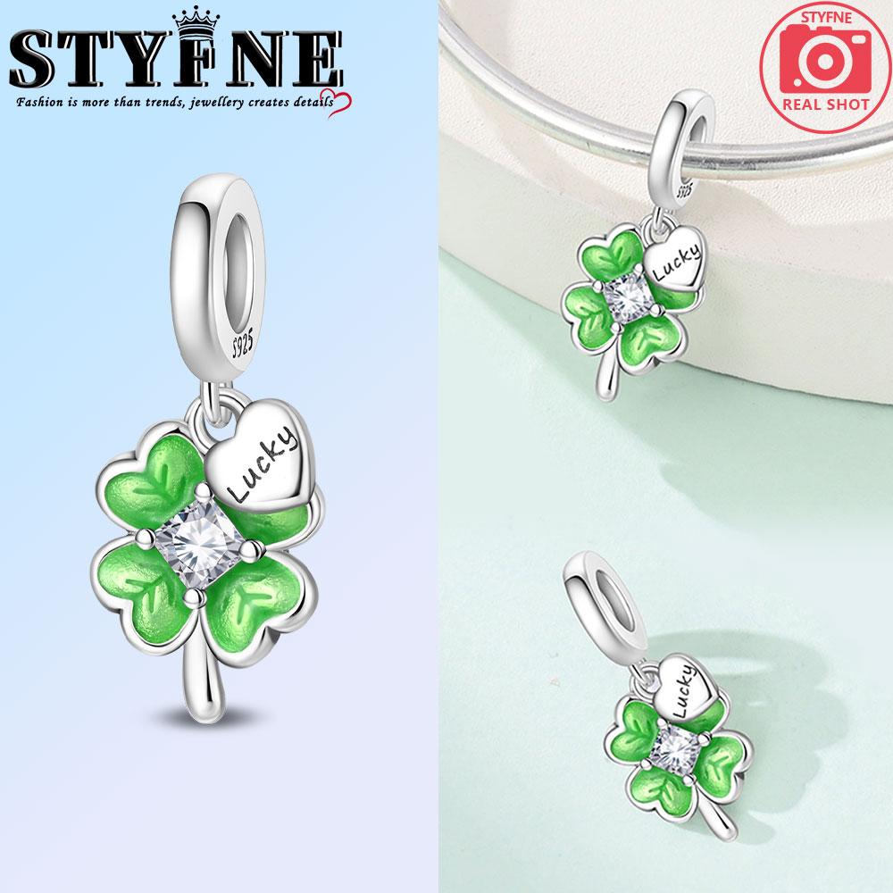 

Plants and Insects Bead Components Lucky Four-leaf Grass Charm Bead Component Bracelet High Quality Fine Jewelry Compatible With Copper Metal Women s