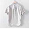 Summer Short Sleeves T-Shirts for Men Daily Casual Tops&TeesStand Collar White TShirt Cotton Linens Chinese Style Buckle Tshirt 5XL