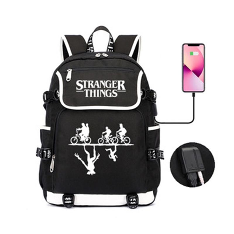 Mochila Impermeable Stranger Things 4 Perfecta Para Estudiantes Y Adultos Con Gran Capacidad Y Función Recargable USB