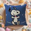 Süßer Snoopy Kissenbezug Natürliches Leinen Bio-Stoff Doppelseitiger Druck Sofa Heimdeko Geschenk Kissenhülle