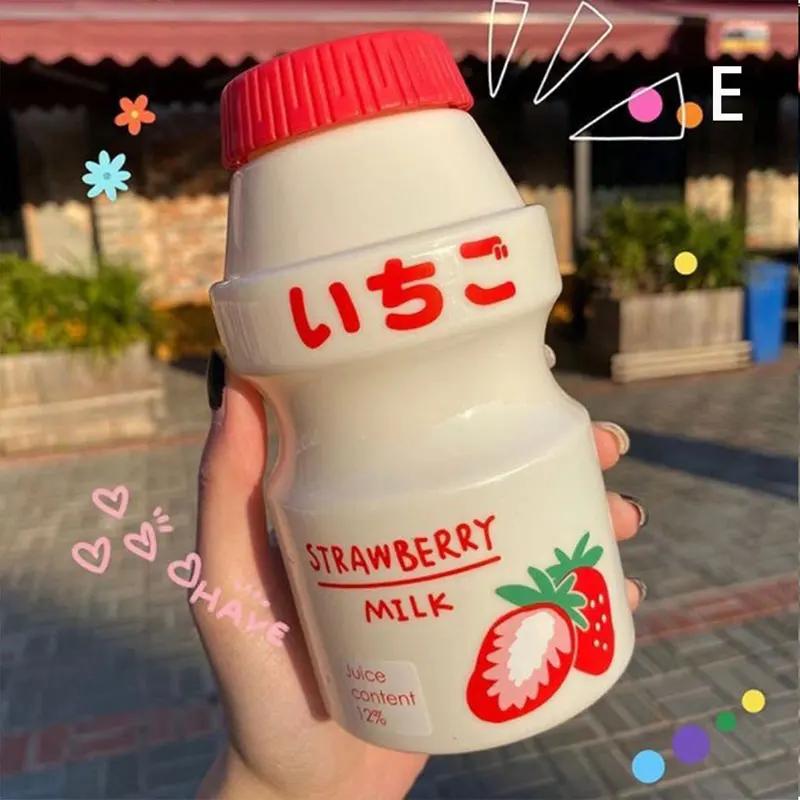 480ml Plastic Water Bottle, Travel Beverage Bottle, Yakult Shaped Cute Milk Shake Bottle