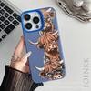 Cartoon Bull Head for Apple 15 Colored Silver iPhone14Pro Creative 11promax Matte 16 Protective Cover 17
