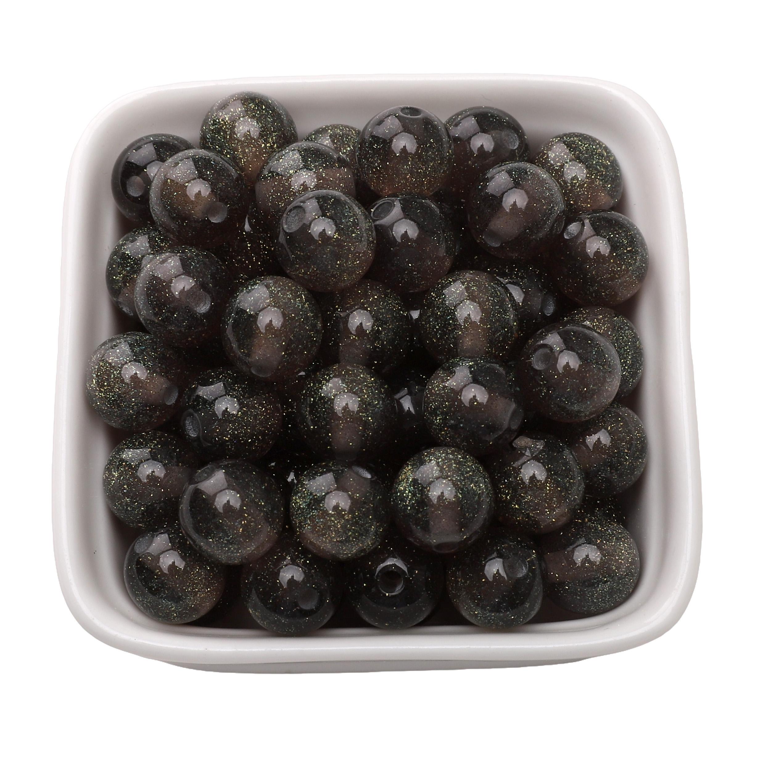 

10Pcs Resin Sparkling Beads For DIY Necklace Bracelet Earring Jewelry Craft Making Accessories 8mm 10pcs чёрный