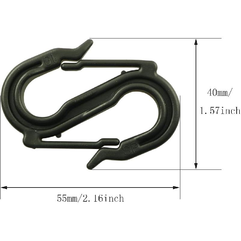 10PCS Heavy Duty S Shaped Double Ended Hanging Hooks 8 Shaped Hooks 2.2x1.65x0.35Inch for Waterproof Cloth Ropes Sunshade Nets Curta Cargo Nets