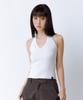 ROUGHNECK Basic Halter Knit Top White