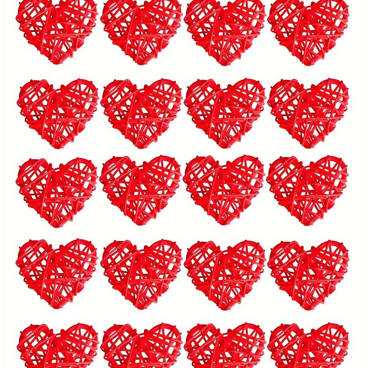 

20 шт., украшение в форме шара из ротанга в форме сердца, украшение для дома ко Дню святого Валентина, украшение для дома, украшение для свадебного стола своими руками (красный) 20pcs