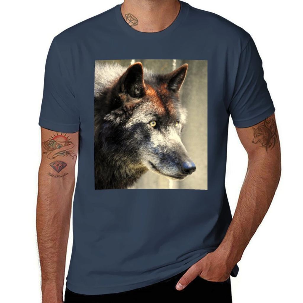 Grey Wolf Tshirt Casual Breathable Short Sleeve Top