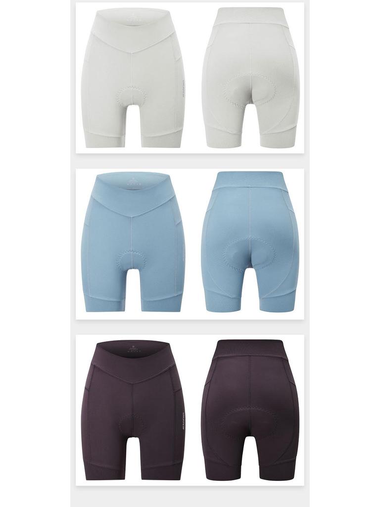 Hiserwa Women's Abdomen Control Cycling Shorts with Silicone Padded Hip Lift