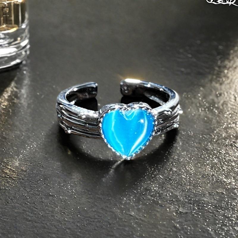 Niche Design Exquisite Imitation Chalcedony Moonstone Series Ring High-End Light Luxury Full Of Diamonds Zircon Accessories