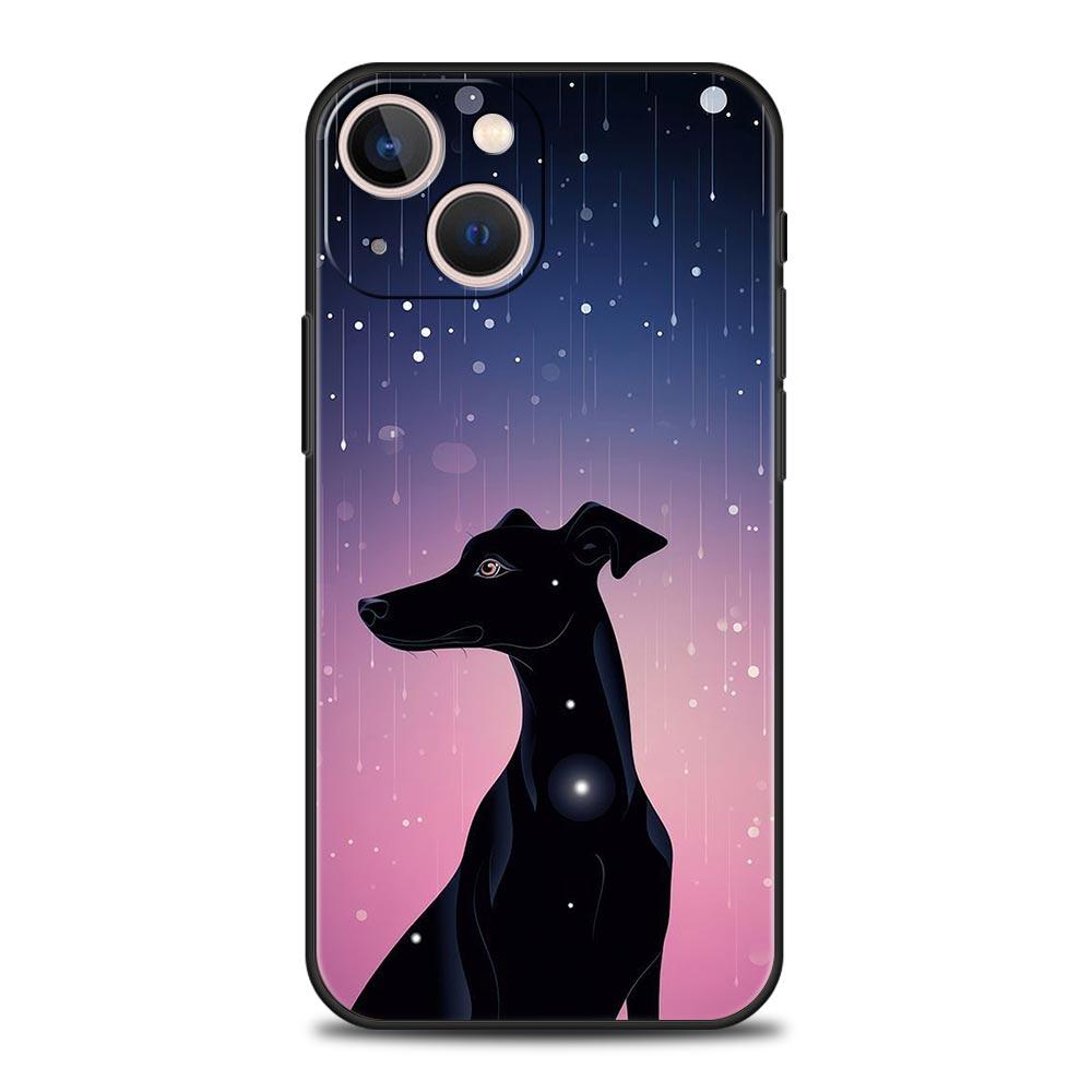 Galgo Greyhound Dog Phone Case For iPhone 17 16 15 Pro Max 11 12 13 14 7 8 Plus SE 2020 X XR XS Cover Soft Black