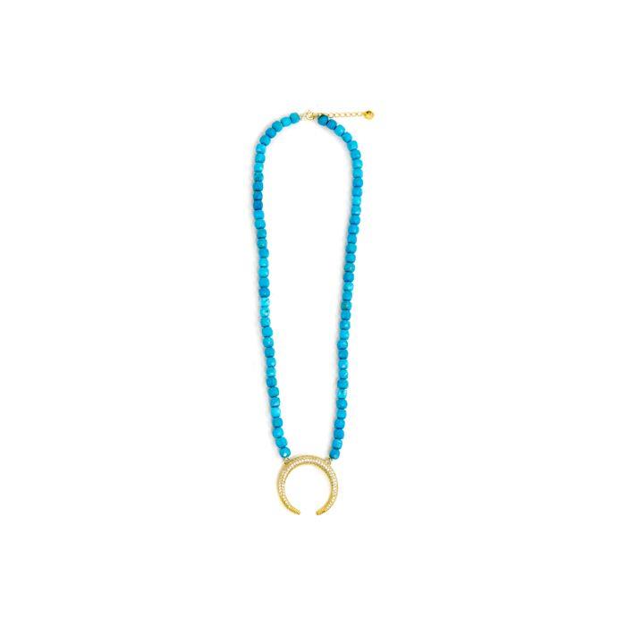 Collier - Luxenter - Wasa - Argent 925 - Or Jaune 18k - Turquoise