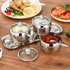 Stabile Gewürzdosen 304 Edelstahl Glasbehälter Set, Gewürzbehälter mit Glasdeckel Behälter Löffel & Löffel, Rostfreier Küchen Salz Zucker
